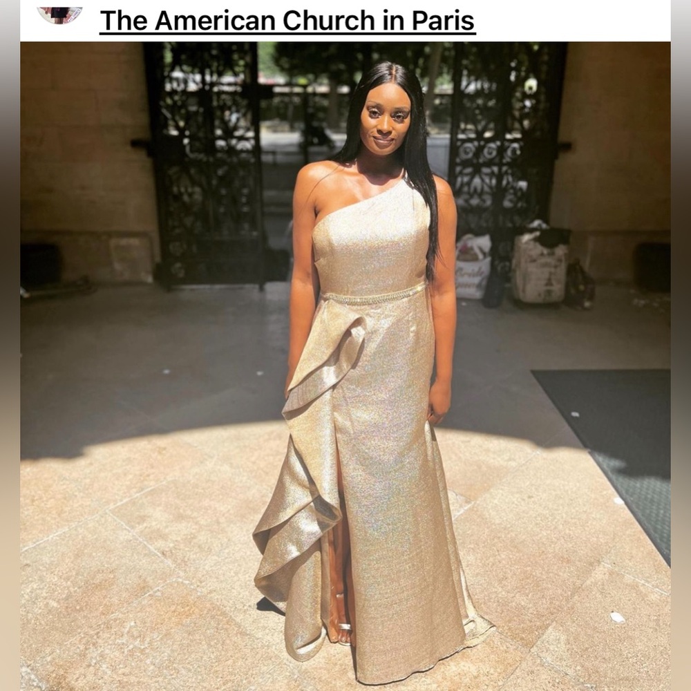 MAC DUGGAL GOWN. WORN ONCE FOR MY DAUGHTER’S WEDDING IN PARIS. Beautiful/elegant